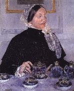Mary Cassatt Woman beside tea-table oil painting artist